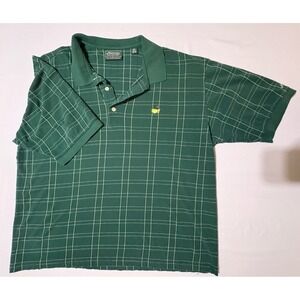 Masters Collection Men's Green White Striped Golf Polo Shirt XL 100 % Cotton